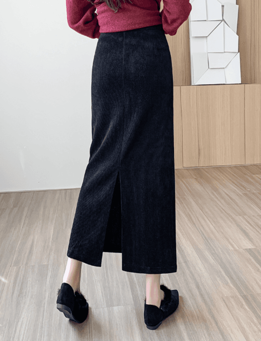骨格ストレートバックスリットロングストレートスカート