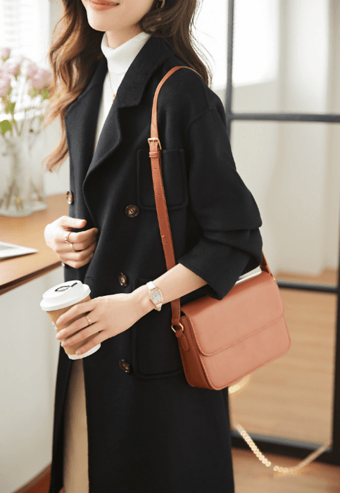 骨格ストレートシンプルロングコート