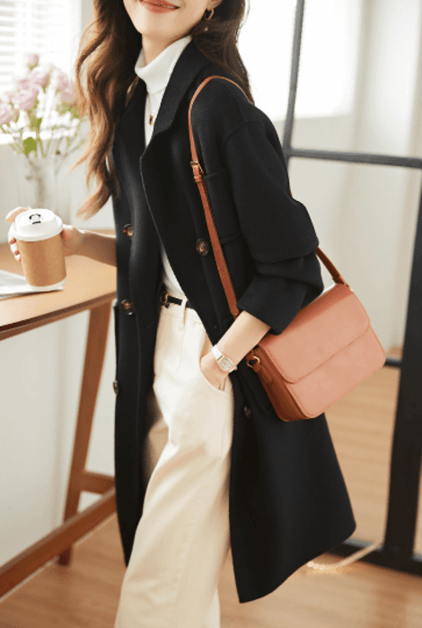 骨格ストレートシンプルロングコート