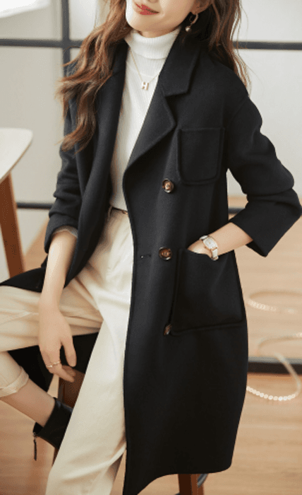 骨格ストレートシンプルロングコート