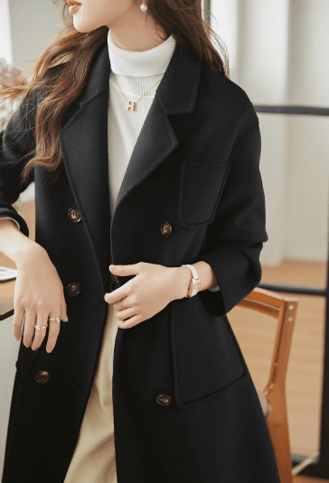 骨格ストレートシンプルロングコート