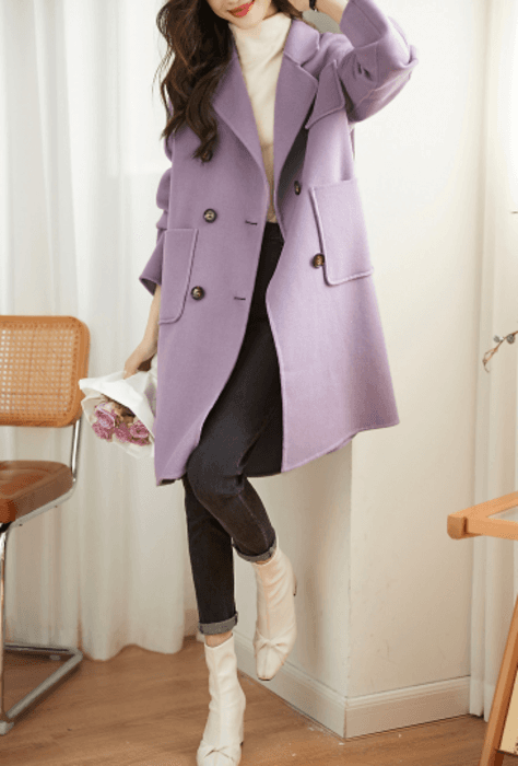 骨格ストレートシンプルロングコート