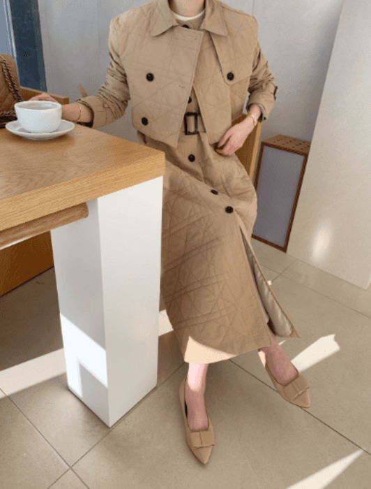 骨格ストレート3wayトレンチコート