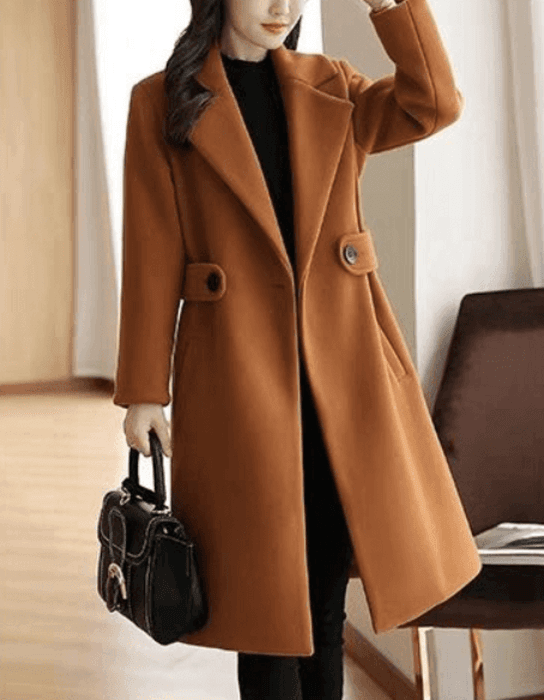 骨格ストレートミドル丈チェスターコート