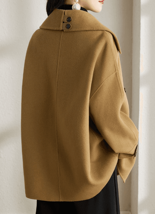 骨格ストレートダブルブレストロングコート
