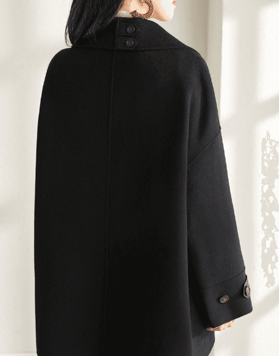 骨格ストレートダブルブレストロングコート