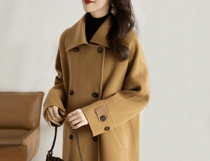 骨格ストレートダブルブレストロングコート