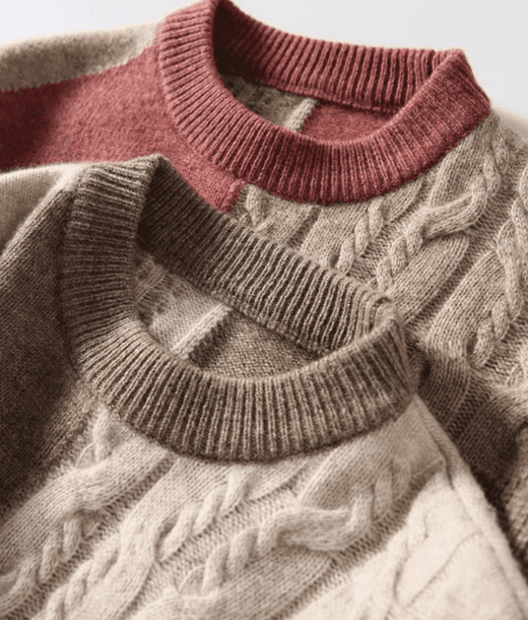 骨格ストレートカラーブロックハーフネックトップス