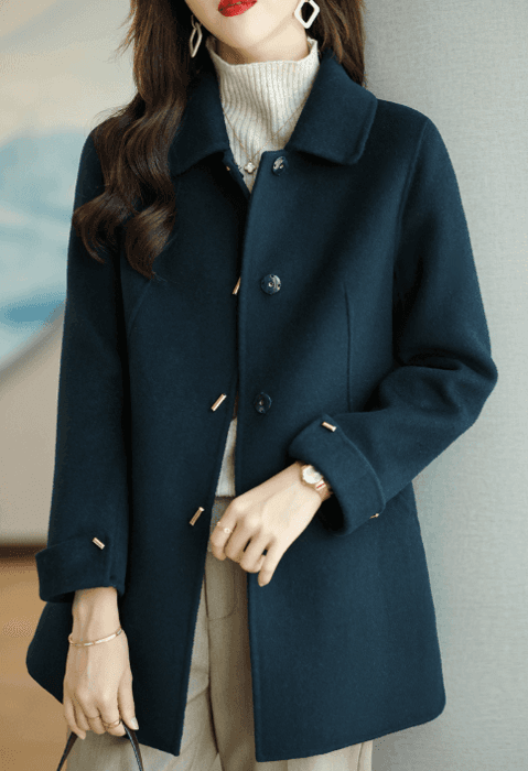 骨格ストレートミドル丈ステンカラーコート