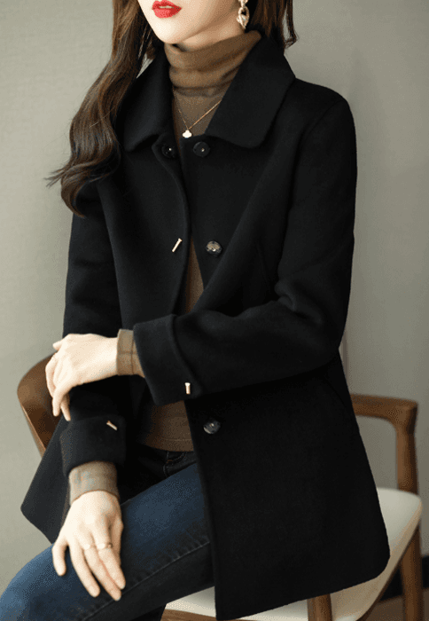 骨格ストレートミドル丈ステンカラーコート