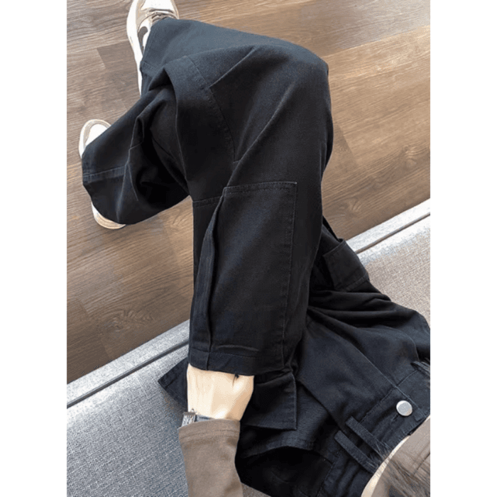 骨格ストレートカラーカーゴパンツ
