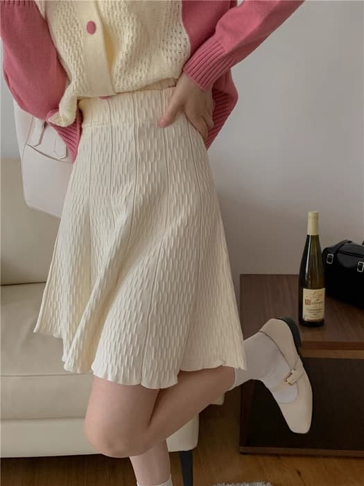 骨格ストレートミニフレアスカート