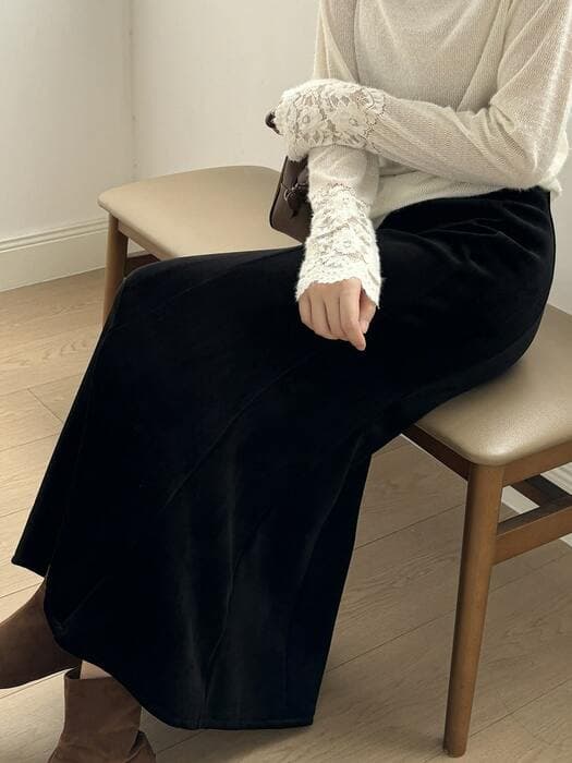 骨格ストレートベロアマーメイドスカート