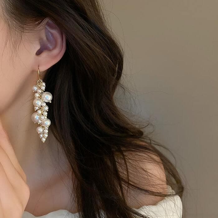 骨格ストレートランダムパールピアス