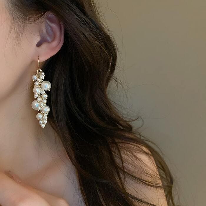 骨格ストレートランダムパールピアス