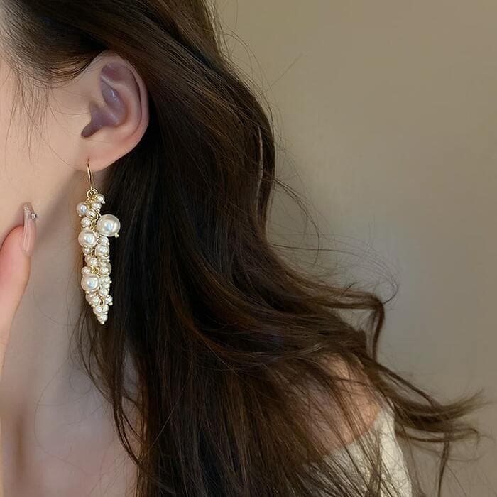 骨格ストレートランダムパールピアス