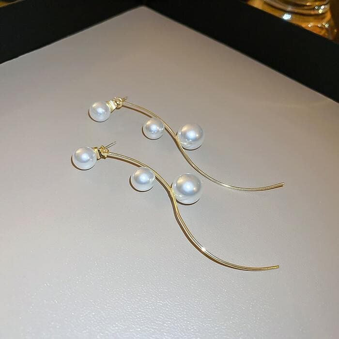骨格ストレートカーブパールピアス