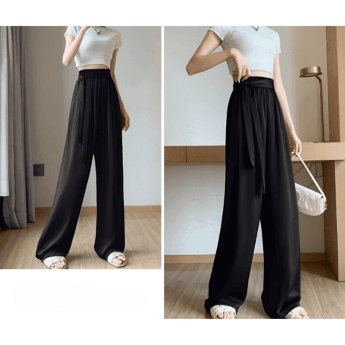 骨格ストレートウエストリボンワイドパンツ