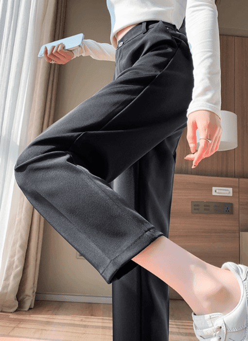 骨格ストレートクロップ丈シガレットパンツ