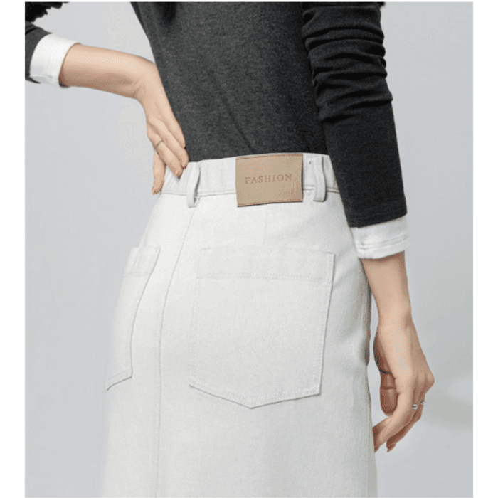 骨格ストレートデニムIラインスカート