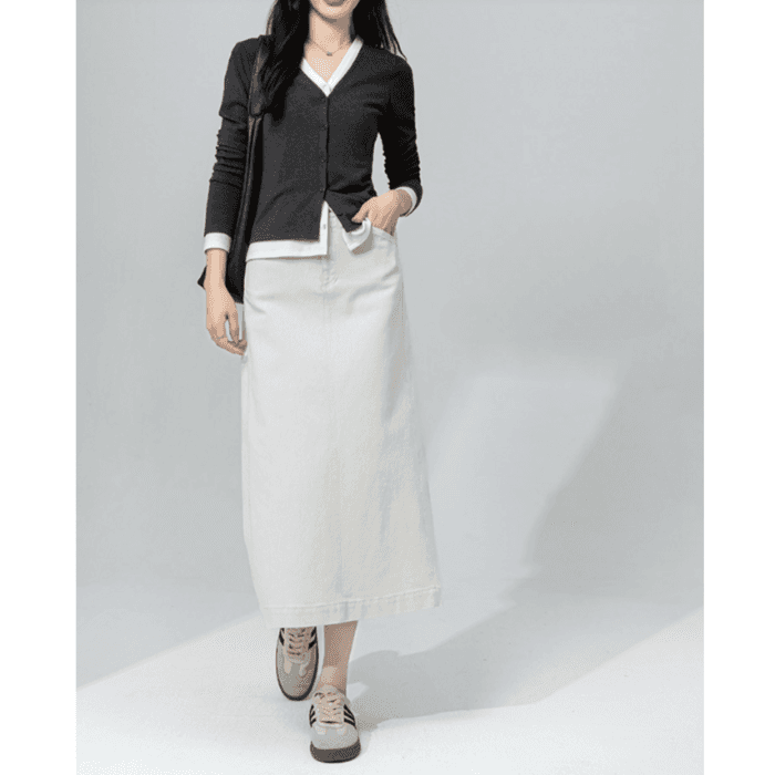骨格ストレートデニムIラインスカート