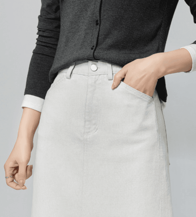 骨格ストレートデニムIラインスカート