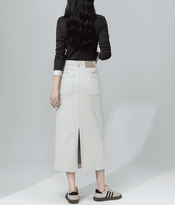 骨格ストレートデニムIラインスカート