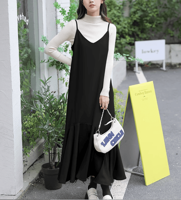 骨格ストレートマーメイドキャミワンピース