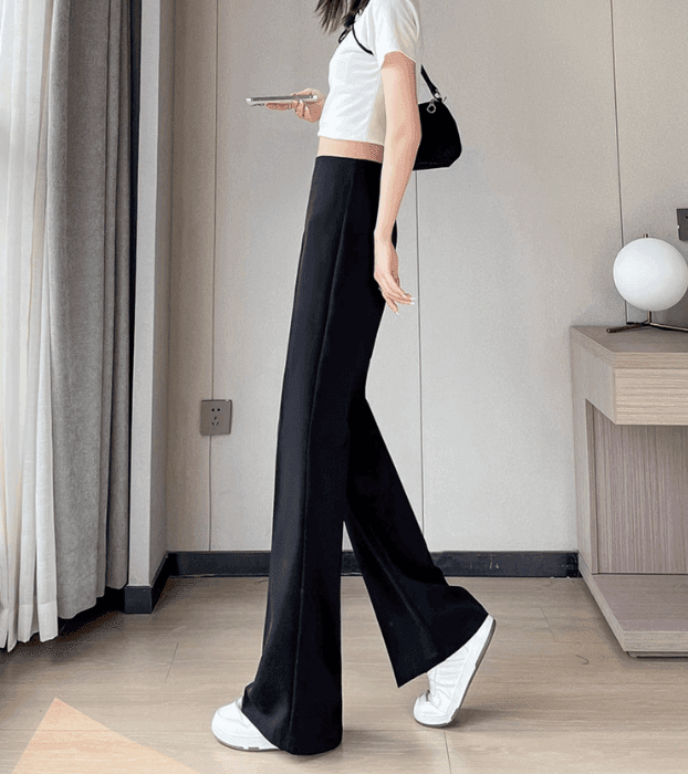 骨格ストレートセンタープレススラックスパンツ