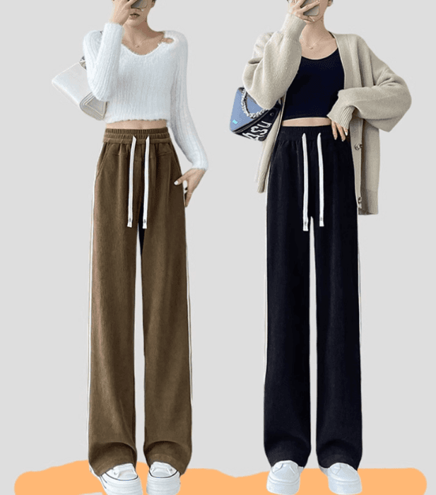 骨格ストレートサイドラインスウェットパンツ
