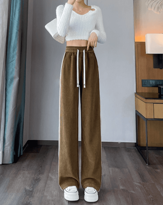 骨格ストレートサイドラインスウェットパンツ