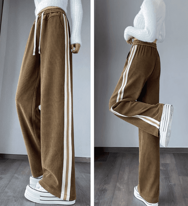 骨格ストレートサイドラインスウェットパンツ
