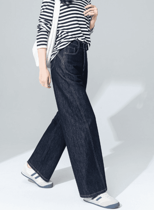 骨格ストレートバックデザインルーズワイドパンツ