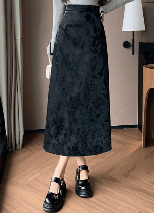 骨格ストレートIラインロングスカート