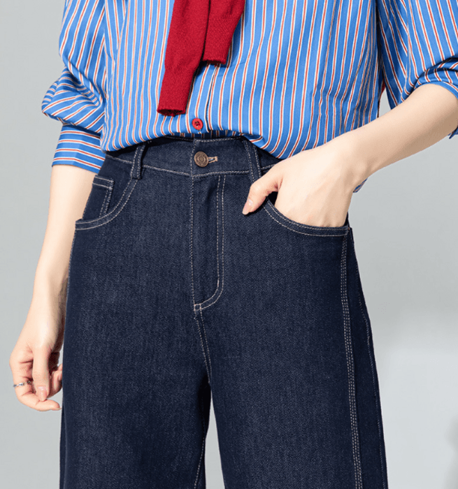 骨格ストレートサイドデザインワイドパンツ