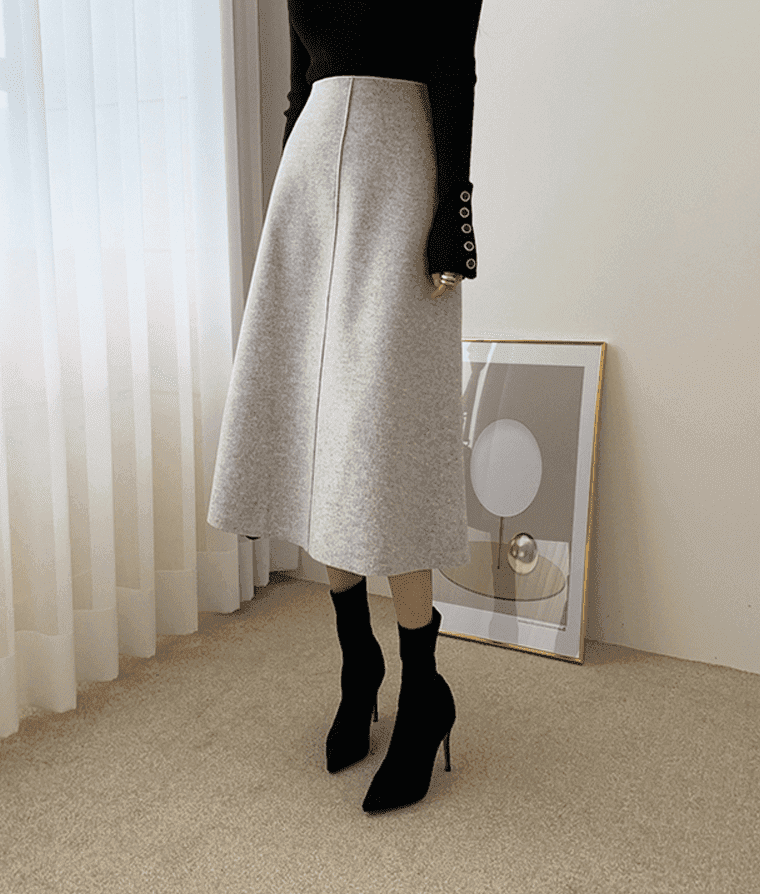 骨格ストレートAラインスカート