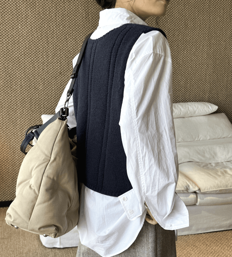骨格ストレートダブルジッパーニットベスト