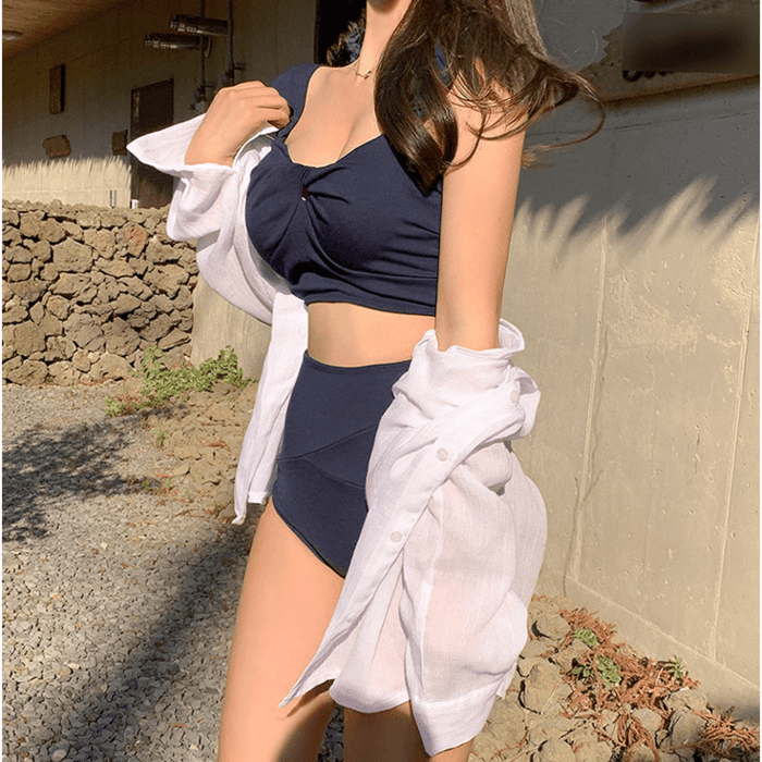 骨格ストレートフロントクロス水着