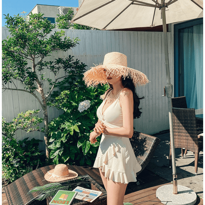 骨格ストレートフリルセットアップ水着